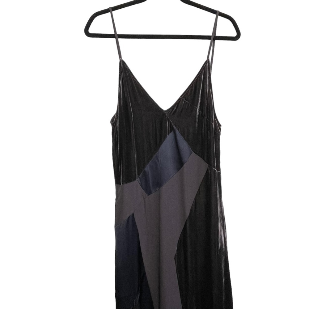 ZARA Velvet Satin Patchwork Maxi Dress NWOT - Picture 4 of 6